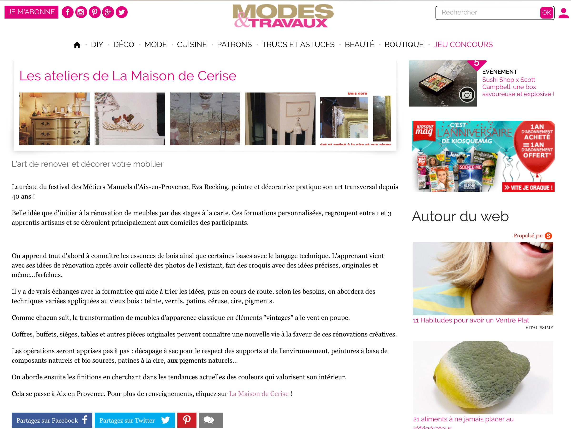 article mode et travaux maison de cerise aix